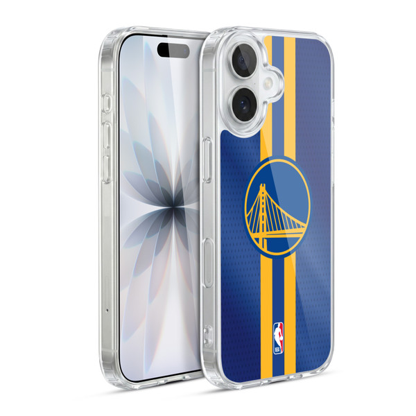 NBA Golden State Warriors Stripes Soft Gel Case for Apple iPhone 17