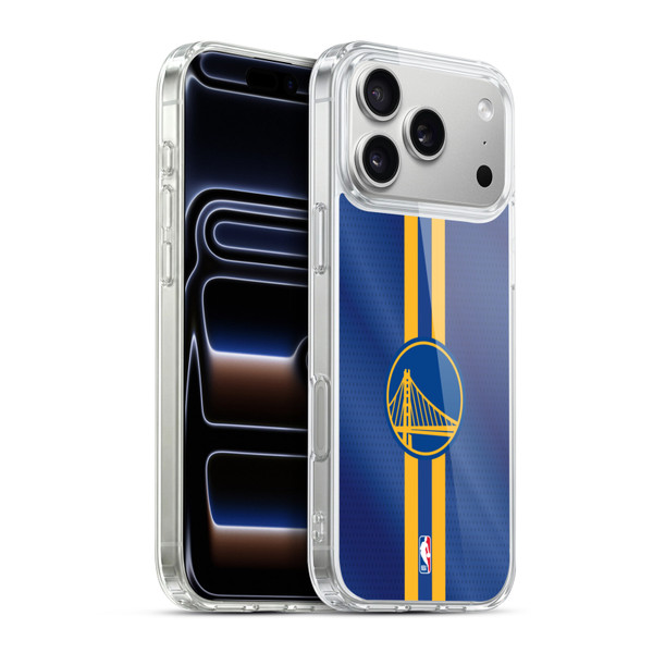 NBA Golden State Warriors Stripes Soft Gel Case for Apple iPhone 17 Pro Max