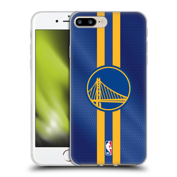 NBA Golden State Warriors Stripes Soft Gel Case for Apple iPhone 7 Plus / iPhone 8 Plus & MagSafe