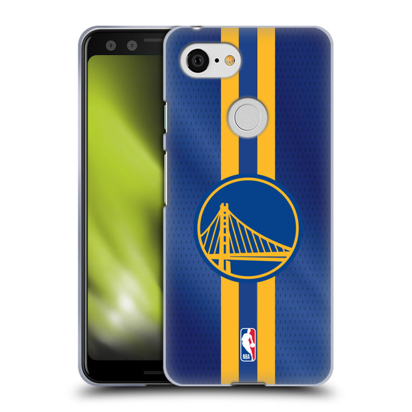 NBA Golden State Warriors Stripes Soft Gel Case for Google Pixel 3