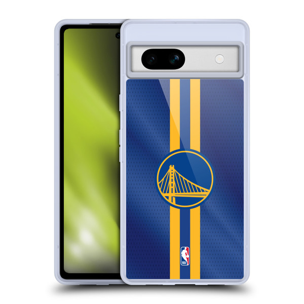 NBA Golden State Warriors Stripes Soft Gel Case for Google Pixel 7a