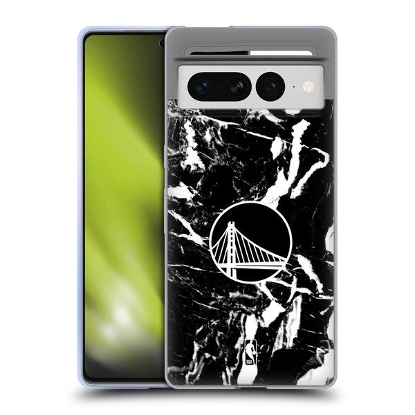 NBA Golden State Warriors Black Marble Soft Gel Case for Google Pixel 7 Pro
