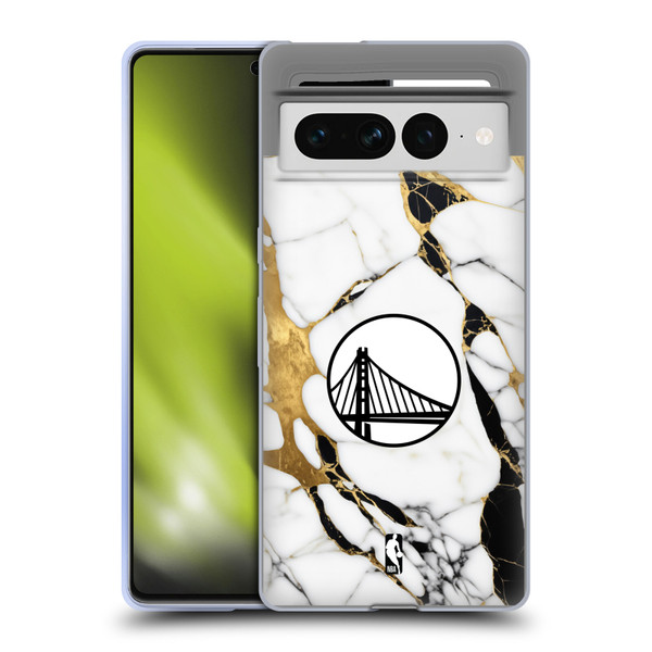 NBA Golden State Warriors White Marble Soft Gel Case for Google Pixel 7 Pro