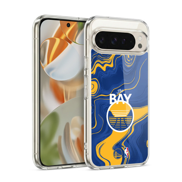 NBA Golden State Warriors Marble Agates Soft Gel Case for Google Pixel 9 / Pixel 9 Pro