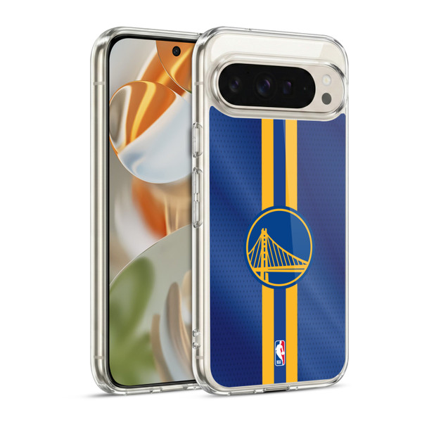 NBA Golden State Warriors Stripes Soft Gel Case for Google Pixel 9 / Pixel 9 Pro