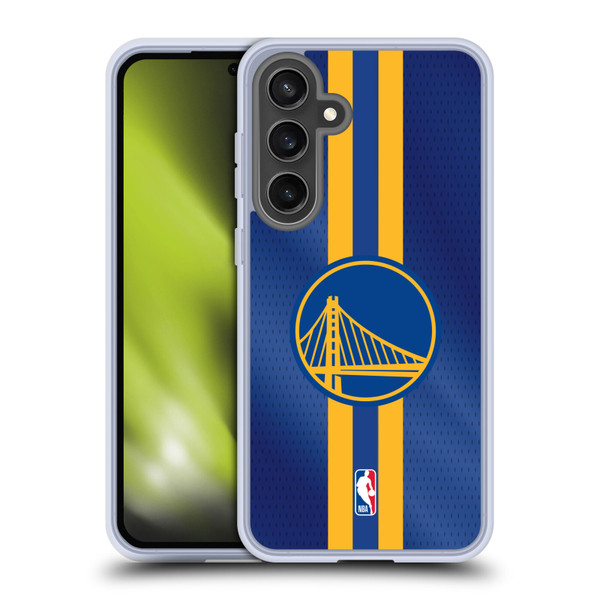 NBA Golden State Warriors Stripes Soft Gel Case for Samsung Galaxy S24 FE & MagSafe
