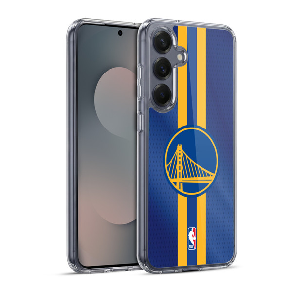 NBA Golden State Warriors Stripes Soft Gel Case for Samsung Galaxy S25+ & MagSafe
