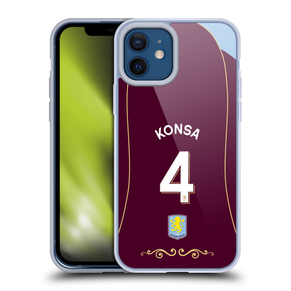 Aston Villa Football Club 2025/26 Players Home Kit 1st Group Ezri Konsa Soft Gel Case for Apple iPhone 12 / iPhone 12 Pro