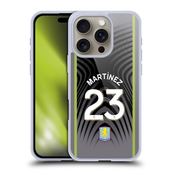 Aston Villa Football Club 2025/26 Players Home Kit 1st Group Emiliano Martínez Soft Gel Case for Apple iPhone 16 Pro