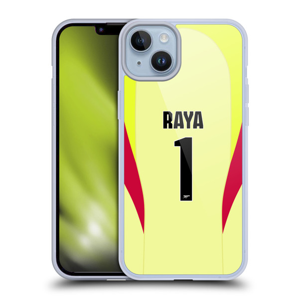 Arsenal FC 2025/26 Players Home Kit 1st Group David Raya Soft Gel Case for Apple iPhone 14 Plus