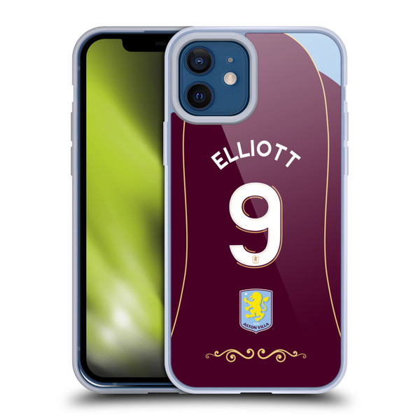 Aston Villa Football Club 2025/26 Players Home Kit 2nd Group Harvey Elliott Soft Gel Case for Apple iPhone 12 / iPhone 12 Pro