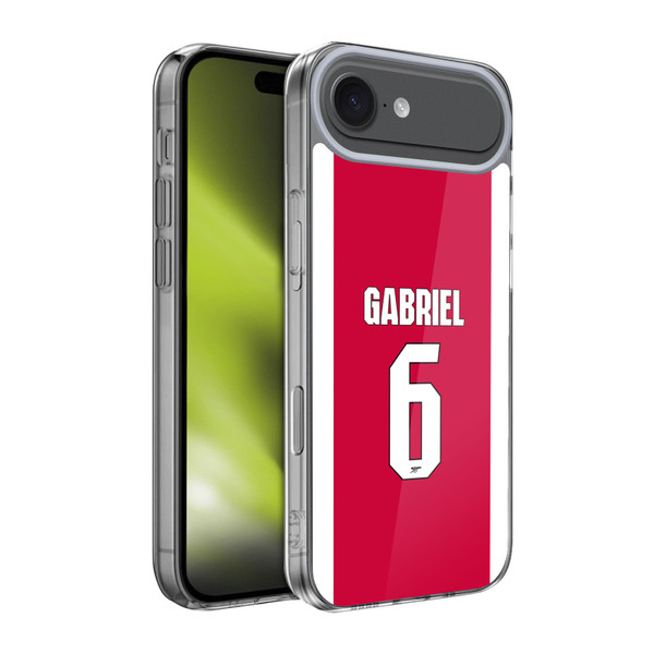 Arsenal FC 2025/26 Players Home Kit 1st Group Gabriel Magalhães Soft Gel Case for Apple iPhone 17 Air
