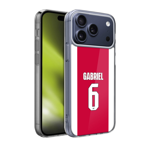 Arsenal FC 2025/26 Players Home Kit 1st Group Gabriel Magalhães Soft Gel Case for Apple iPhone 17 Pro Max