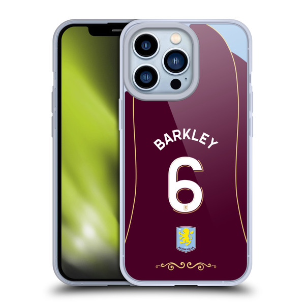 Aston Villa Football Club 2025/26 Players Home Kit 2nd Group Ross Barkley Soft Gel Case for Apple iPhone 13 Pro