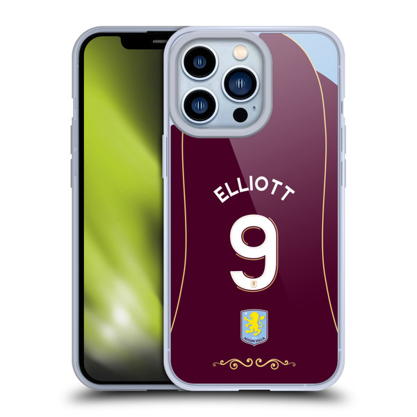 Aston Villa Football Club 2025/26 Players Home Kit 2nd Group Harvey Elliott Soft Gel Case for Apple iPhone 13 Pro