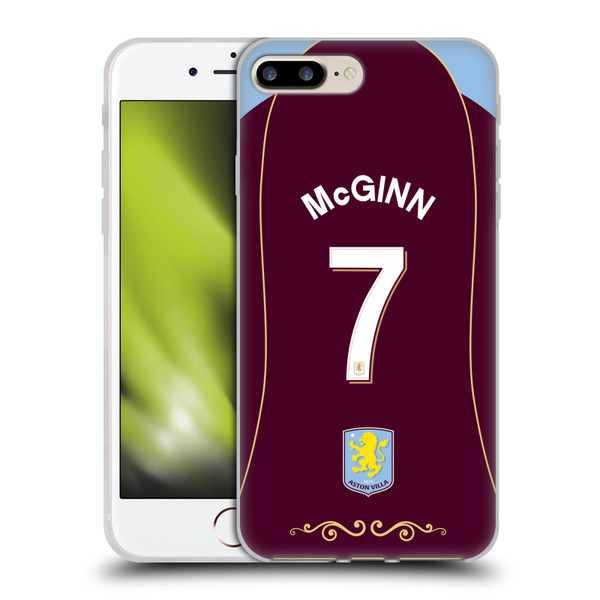 Aston Villa Football Club 2025/26 Players Home Kit 2nd Group John McGinn Soft Gel Case for Apple iPhone 7 Plus / iPhone 8 Plus