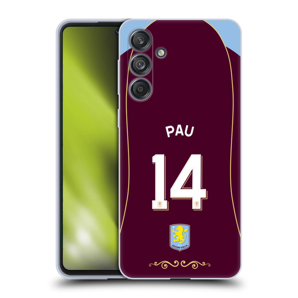 Aston Villa Football Club 2025/26 Players Home Kit 2nd Group Pau Torres Soft Gel Case for Samsung Galaxy M55 5G