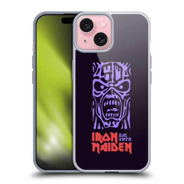 Iron Maiden Key Art Logo Soft Gel Case for Apple iPhone 15