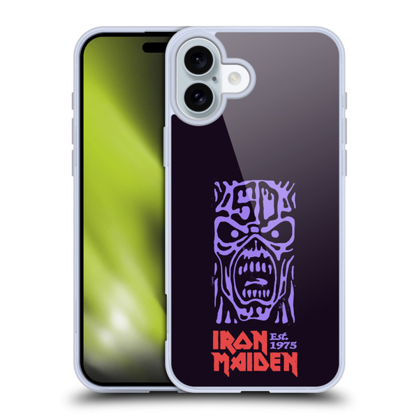 Iron Maiden Key Art Logo Soft Gel Case for Apple iPhone 16 Plus