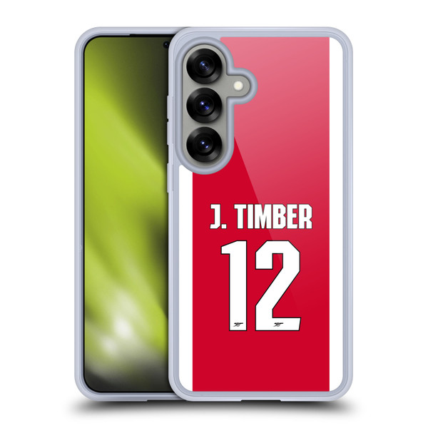 Arsenal FC 2025/26 Players Home Kit 2nd Group Jurriën Timber Soft Gel Case for Samsung Galaxy S25