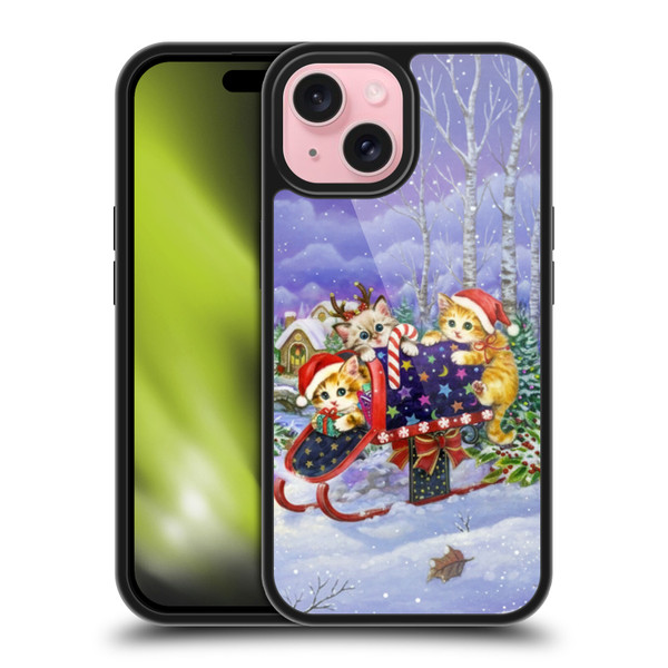Kayomi Harai Graphic Art Christmas Cats Mailbox Gel Armour Case For Apple iPhone 15