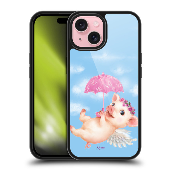 Kayomi Harai Graphic Art Pig Umbrella Gel Armour Case For Apple iPhone 15