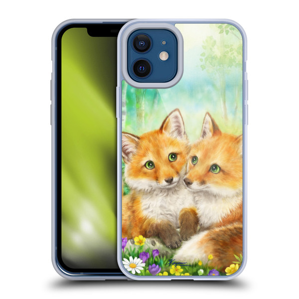 Kayomi Harai Graphic Art Fox Couple In Forest Soft Gel Case for Apple iPhone 12 / iPhone 12 Pro