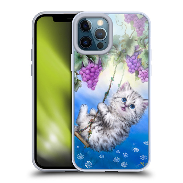 Kayomi Harai Graphic Art Kitten Swing With Grapes Soft Gel Case for Apple iPhone 12 Pro Max