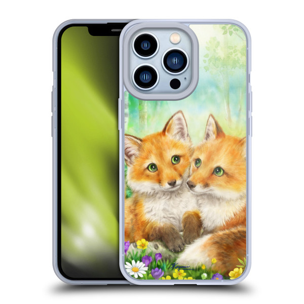 Kayomi Harai Graphic Art Fox Couple In Forest Soft Gel Case for Apple iPhone 13 Pro