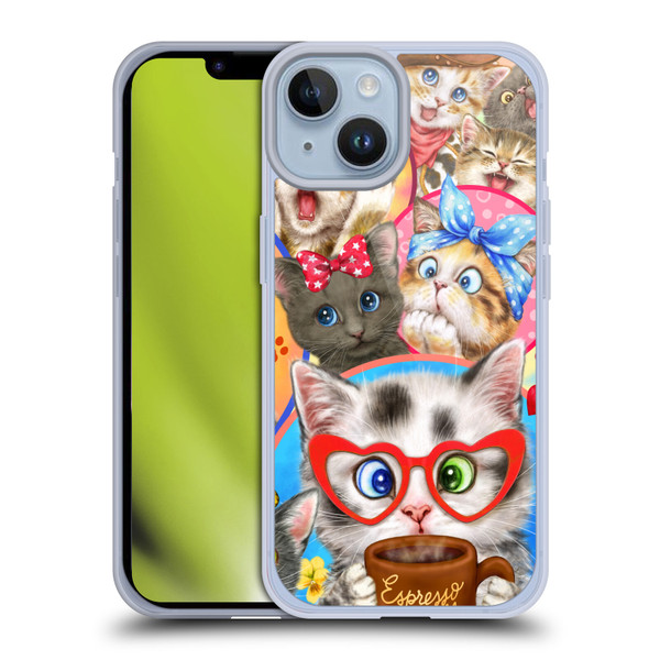 Kayomi Harai Graphic Art Character Cats Soft Gel Case for Apple iPhone 14