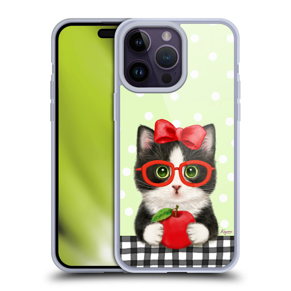Kayomi Harai Graphic Art Teacher Cat With Apple Soft Gel Case for Apple iPhone 14 Pro Max