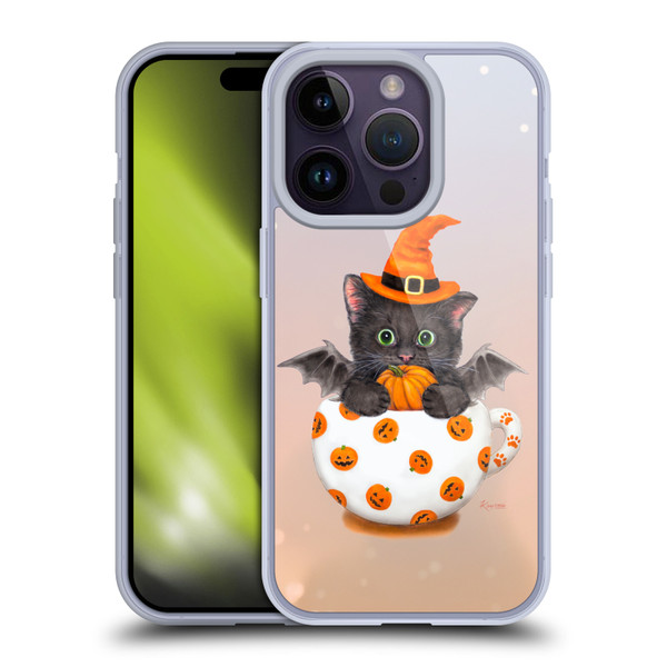 Kayomi Harai Graphic Art Halloween Kitten In Teacup Soft Gel Case for Apple iPhone 14 Pro