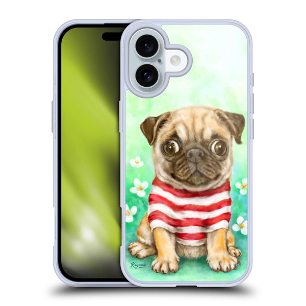 Kayomi Harai Graphic Art Pug Soft Gel Case for Apple iPhone 16 & MagSafe
