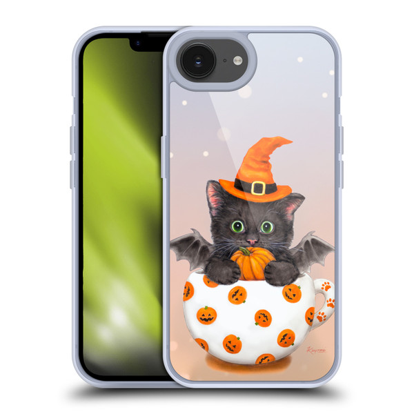 Kayomi Harai Graphic Art Halloween Kitten In Teacup Soft Gel Case for Apple iPhone 16e