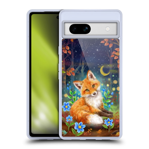 Kayomi Harai Graphic Art Dreamy Night Fox Soft Gel Case for Google Pixel 7a