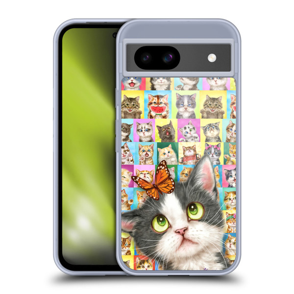 Kayomi Harai Graphic Art Cats Puzzle Soft Gel Case for Google Pixel 8a