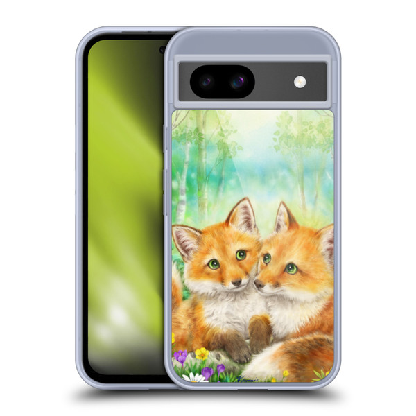 Kayomi Harai Graphic Art Fox Couple In Forest Soft Gel Case for Google Pixel 8a