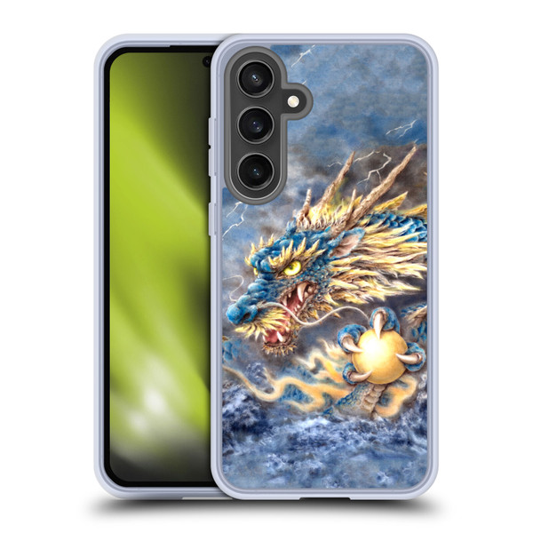 Kayomi Harai Graphic Art Blue Asian Dragon Soft Gel Case for Samsung Galaxy S24 FE