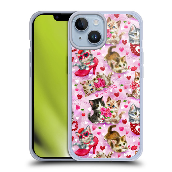 Kayomi Harai Magical Fantasy Hugs & Kisses Kittens Pattern Soft Gel Case for Apple iPhone 14