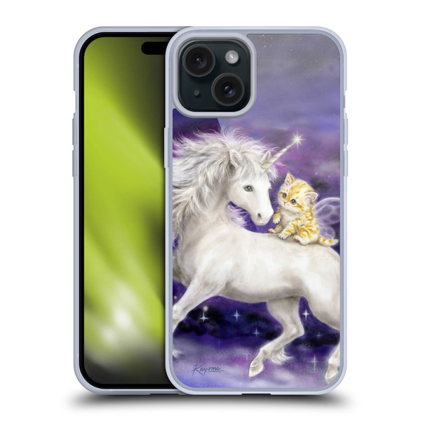 Kayomi Harai Magical Fantasy Unicorn And Kitten Soft Gel Case for Apple iPhone 15 Plus