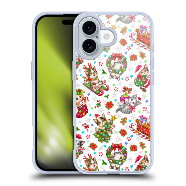 Kayomi Harai Magical Fantasy Christmas Kittens Pattern Soft Gel Case for Apple iPhone 16 & MagSafe