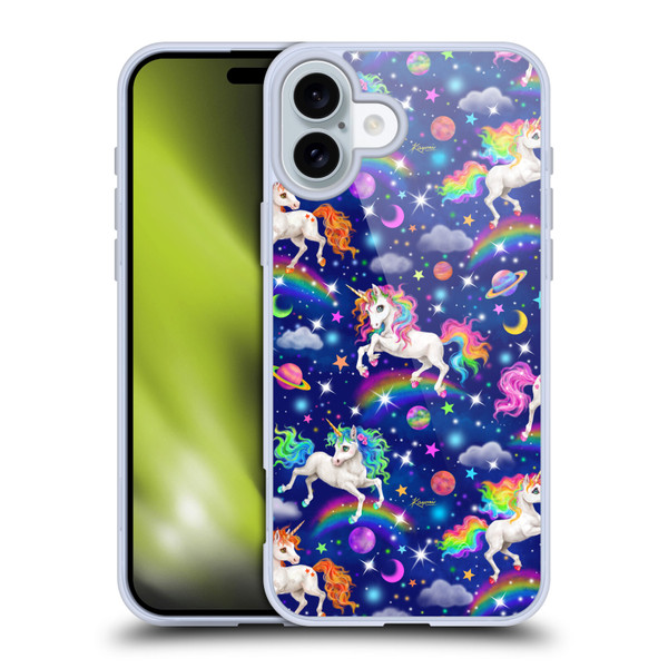 Kayomi Harai Magical Fantasy Unicorn Universe Pattern Soft Gel Case for Apple iPhone 16 Plus