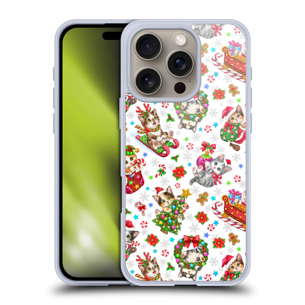 Kayomi Harai Magical Fantasy Christmas Kittens Pattern Soft Gel Case for Apple iPhone 16 Pro & MagSafe