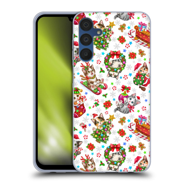Kayomi Harai Magical Fantasy Christmas Kittens Pattern Soft Gel Case for Samsung Galaxy A15