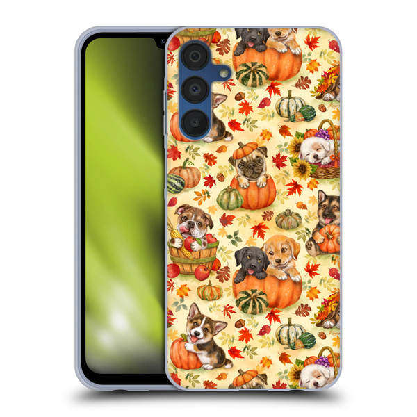 Kayomi Harai Magical Fantasy Harvest Puppies Pattern Soft Gel Case for Samsung Galaxy A15