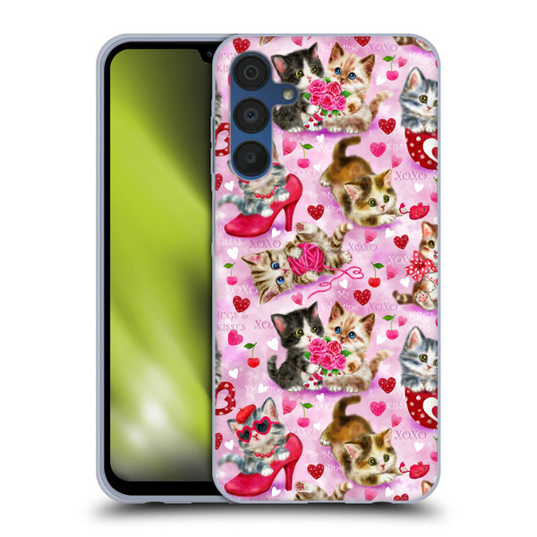 Kayomi Harai Magical Fantasy Hugs & Kisses Kittens Pattern Soft Gel Case for Samsung Galaxy A15