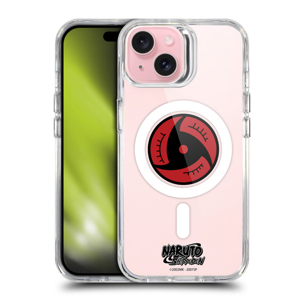 Naruto Shippuden Characters & Icons Itachi Mangekyo Sharingan SHOCKPROOF BUMPER CASE COMPATIBLE WITH Apple iPhone 15 & MAGSAFE