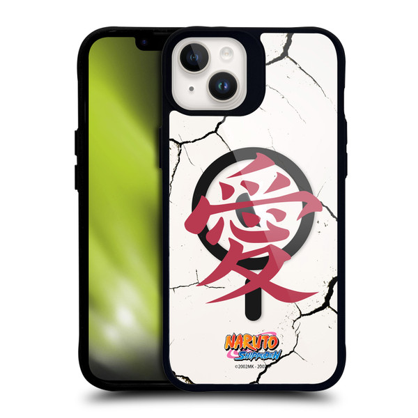 Naruto Shippuden Characters & Icons Gaara Tattoo BLACK SHOCKPROOF BUMPER CASE COMPATIBLE WITH Apple iPhone 14 Plus & MAGSAFE