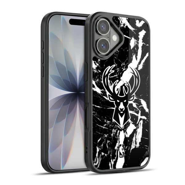 NBA Milwaukee Bucks Black Marble Gel Armour Case For Apple iPhone 17