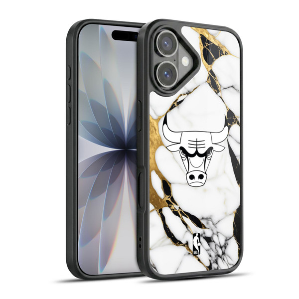 NBA Chicago Bulls White Marble Gel Armour Case For Apple iPhone 17